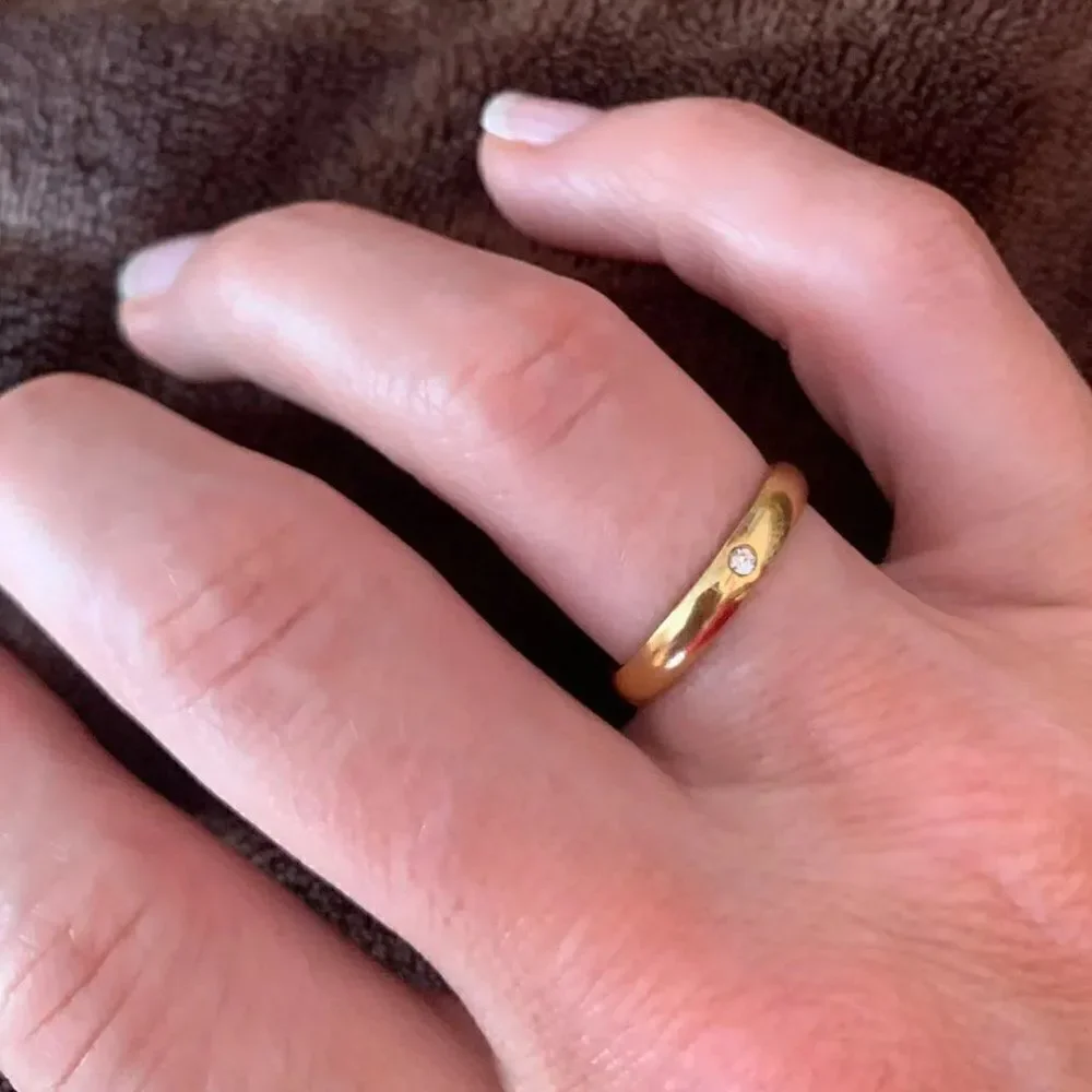 Minimalist Gold Dainty Cubic Zirconia Ring